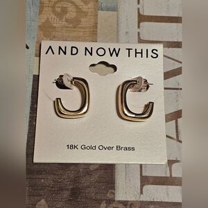 And Now This 18k Gold Over Brass Hoop Earrings